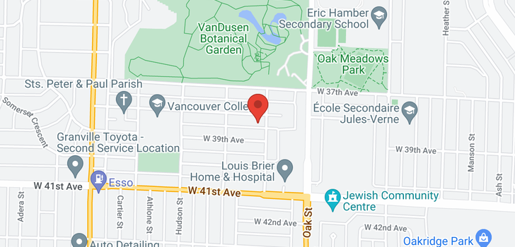 map of 1121 W 39TH AVENUE